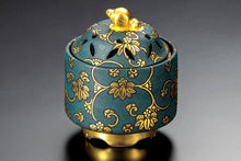 画像をギャラリービューアに読み込む, 【生産終了】2.8号小槌香炉・青粒松竹梅文/仲田錦玉